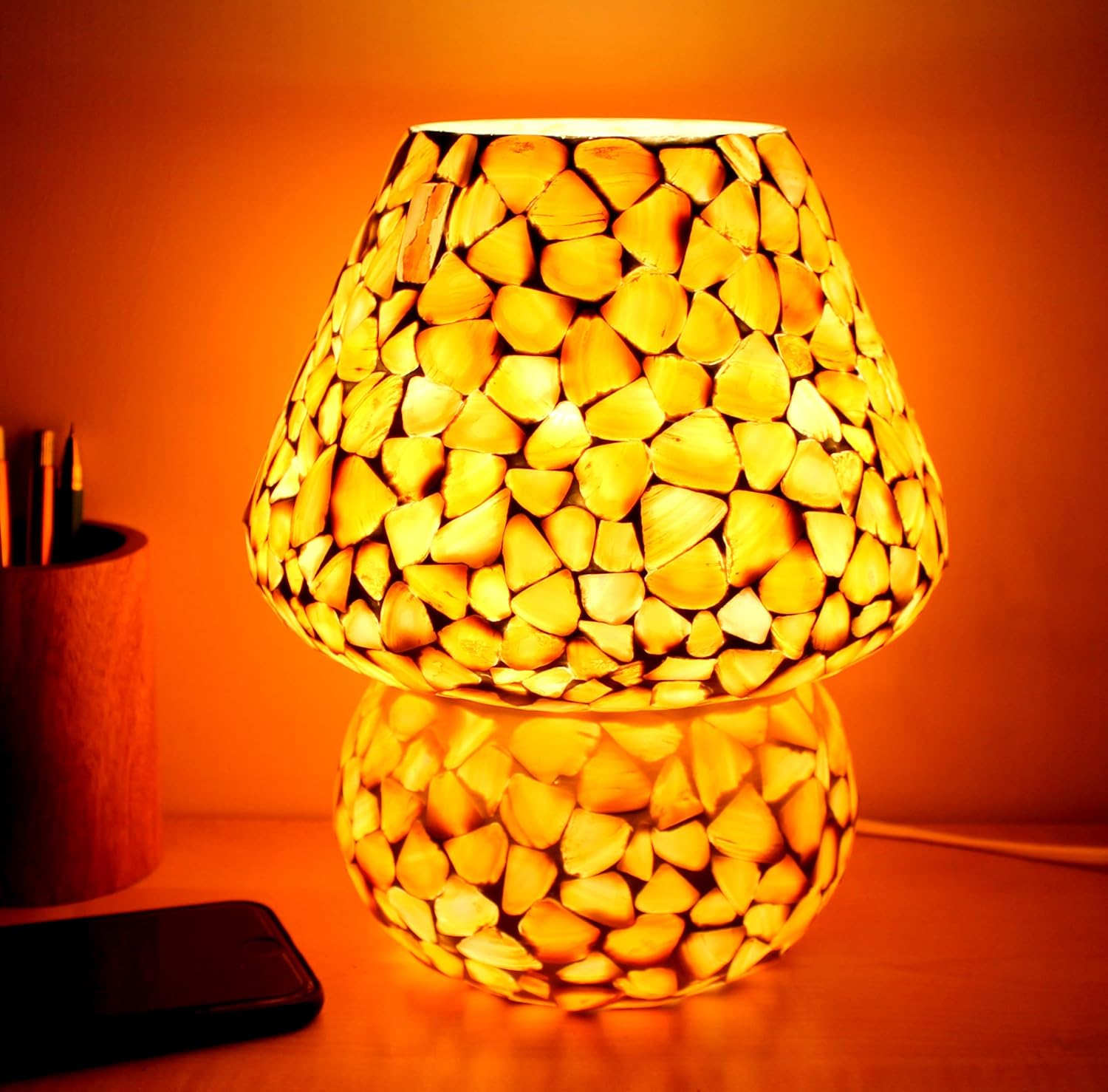 ESPLANADE Decorative Bedside Table Lamp 9.75" Tall, Beige