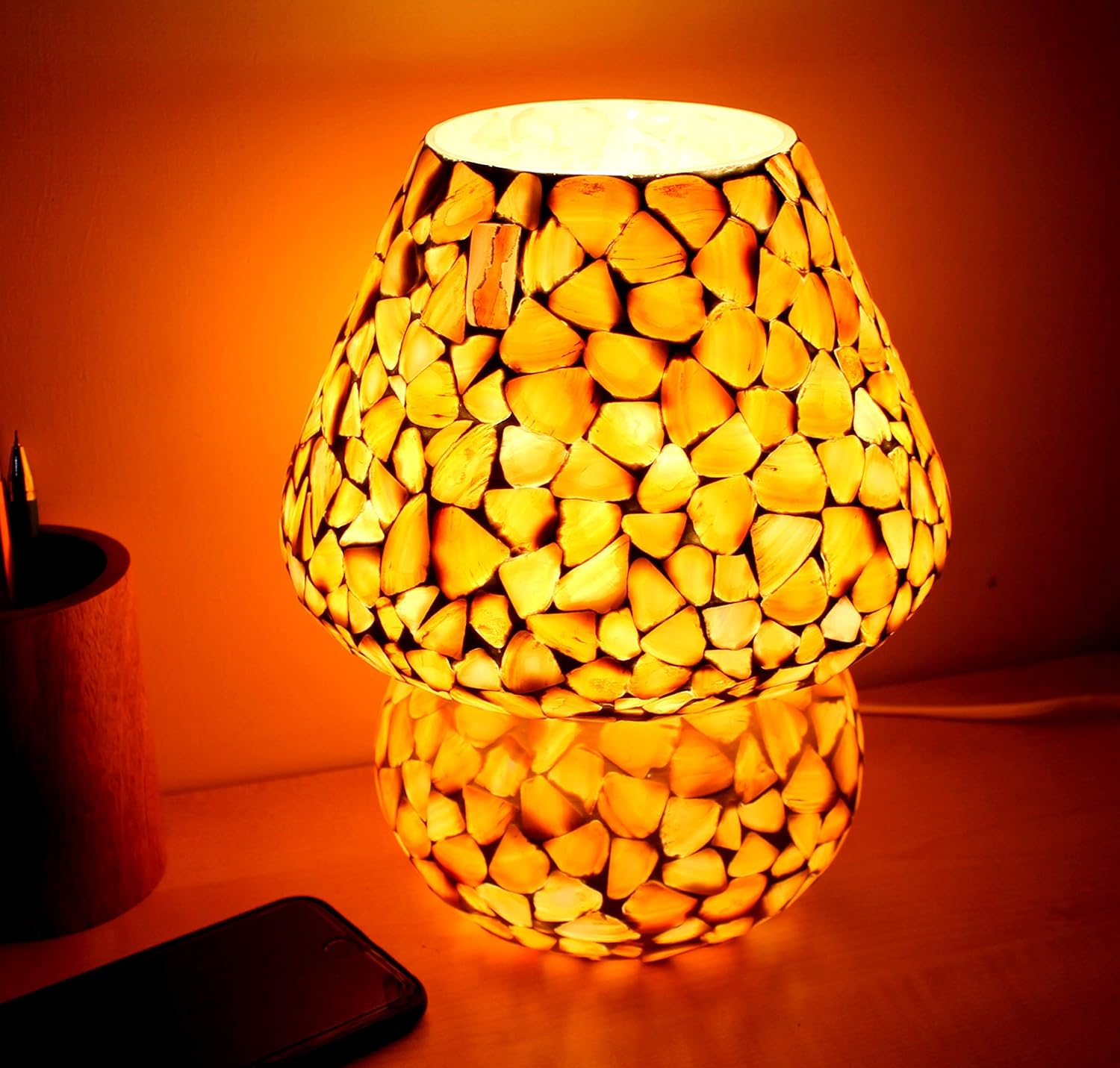 ESPLANADE Decorative Bedside Table Lamp 9.75" Tall, Beige