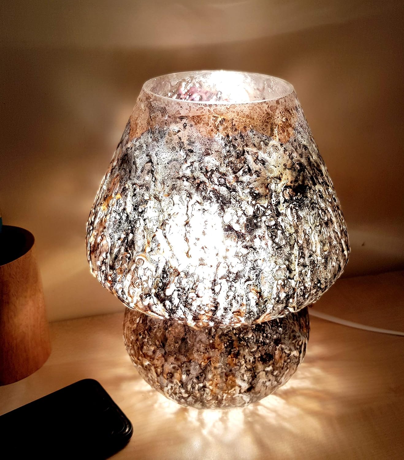 ESPLANADE Decorative Bedside Table Lamp 9.75 Inches, Metallic