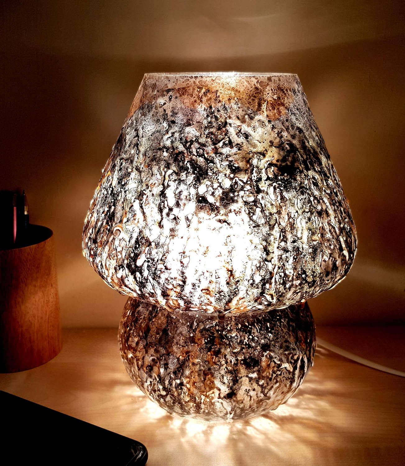 ESPLANADE Decorative Bedside Table Lamp 9.75 Inches, Metallic