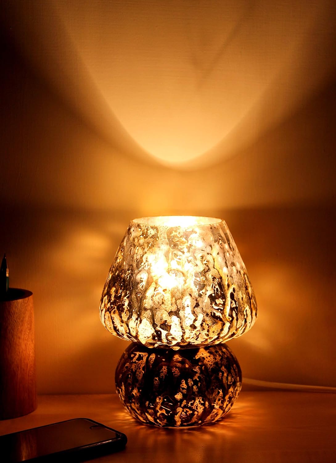 ESPLANADE Decorative Bedside Table Lamp 9.75 Inches, Metallic