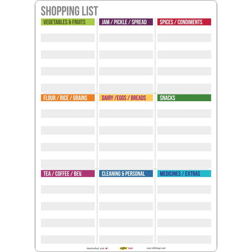 mfm toys fridge magnet write-erase notepads planners! (shopping list)- Multi color