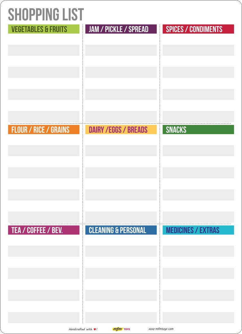 mfm toys fridge magnet write-erase notepads planners! (shopping list)- Multi color