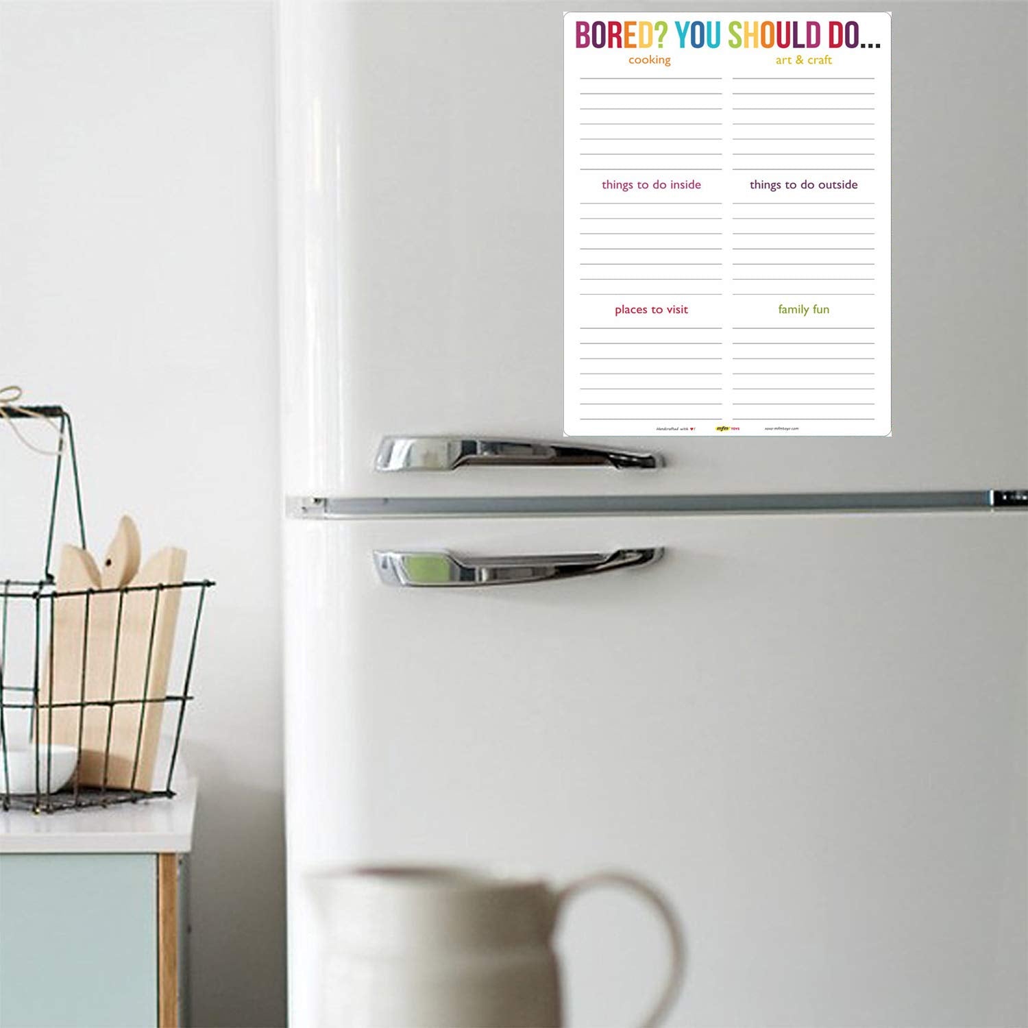 MFM TOYS Fridge Magnet Write-Erase Notepads Planners! Lockdown planner, Home Activities for Summer Vacations (Boredom Buster)