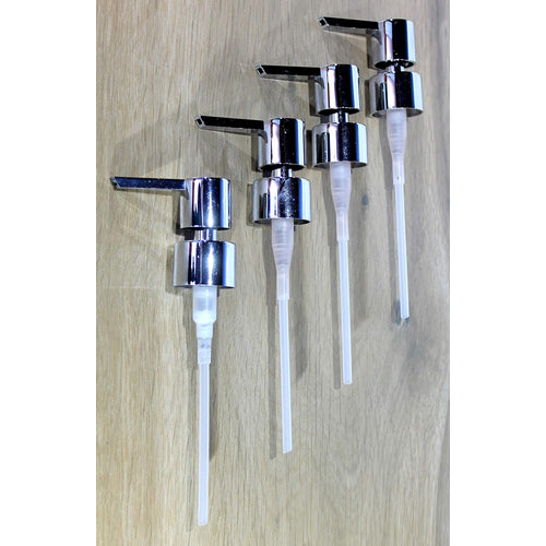 KLEO Chrome Finish Plastic Liquid Soap Dispenser Replacement Pump | Soap Pump | Lotion Pump - Pack of 4 (4 Piece Set)