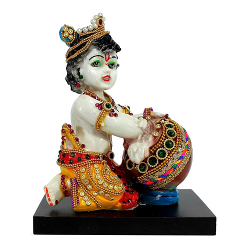 ESPLANADE Resin Krishna Makhan Chor Statue (Multicolour, 7.5