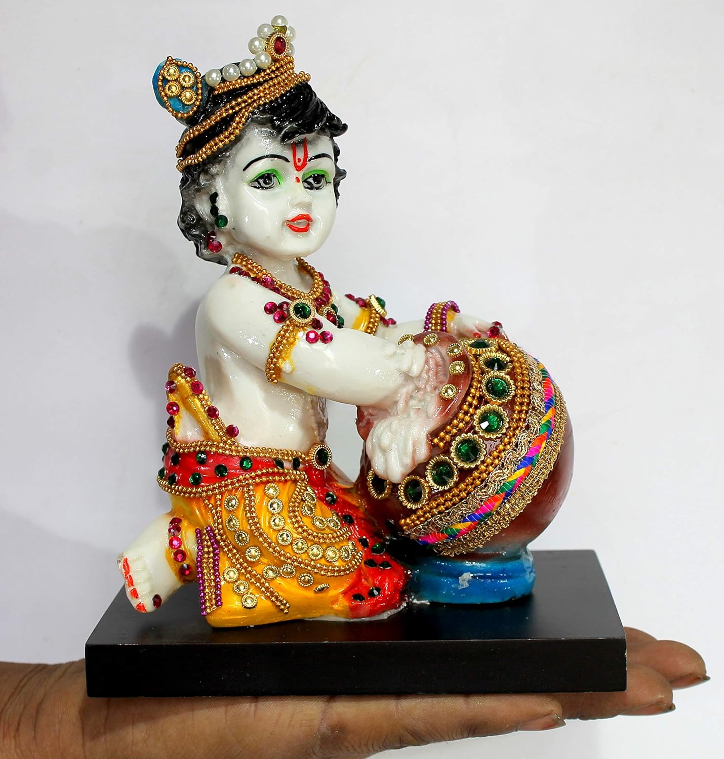 ESPLANADE Resin Krishna Makhan Chor Statue (Multicolour, 7.5")