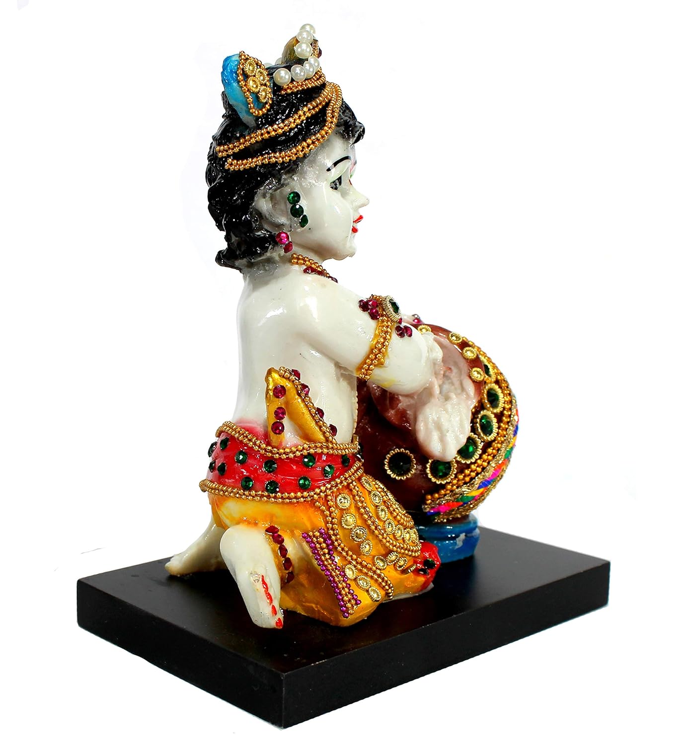 ESPLANADE Resin Krishna Makhan Chor Statue (Multicolour, 7.5")
