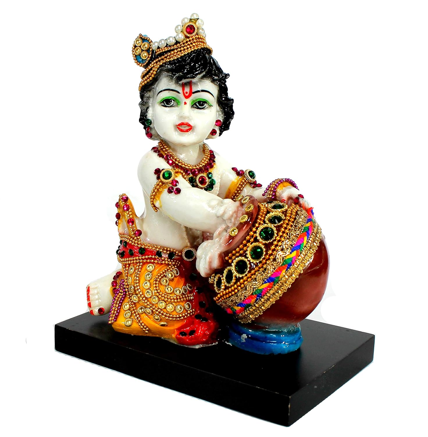 ESPLANADE Resin Krishna Makhan Chor Statue (Multicolour, 7.5")
