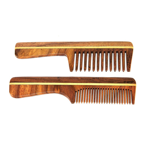 eSplanade Sheesham Rosewood Comb for Hair Beard Moustache (Set of 3) - Beauty Care Items For Men & Women - Brown (81A+76A+42) (81A+73A Comb Set of 2)