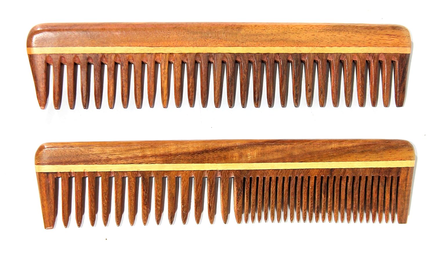 eSplanade Wooden Comb for Men & Women (Set of 2) - Sheesham Wood Handmade Moustache Comb.