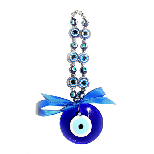 ESPLANADE Evil Eye Glass Car Door Hanging (Small, Blue)