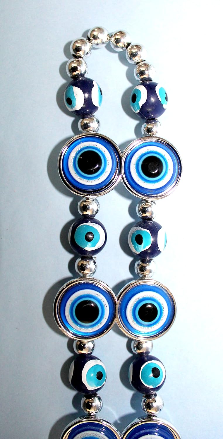 ESPLANADE Evil Eye Glass Car Door Hanging (Small, Blue)