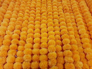 Decoration Craft Artificial Marigold Flower Garlands (Orange, Pack Of 5), 150 Centimeters