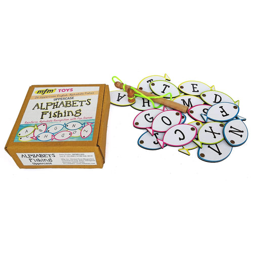 MFM TOYS Fishing Game ~ Magnetic Catching Alphabets & Sightwords Fishing Recognition Reinforcement Game (Alphabets Uppercase)