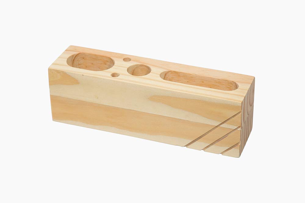 IVEI Sleek Pine Wood Rectangular Pen Stand | Pen/Pencil Holder - Minimalistic Office Desk Organizer - Wooden Stationery Holder for Office and Study Table - Smart and Unique Budget Gifts