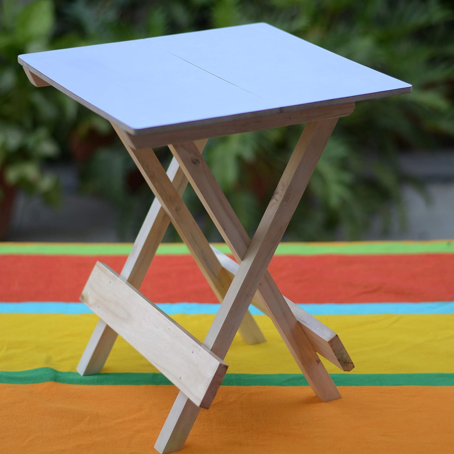 IVEI Wooden White Board Folding Table - Multi-Purpose Table – Activity Stool for Kids and Toddlers – Easy to Wipe White Board Table - Kids Play Table - Handmade Table - Attractive Gift for Kids.