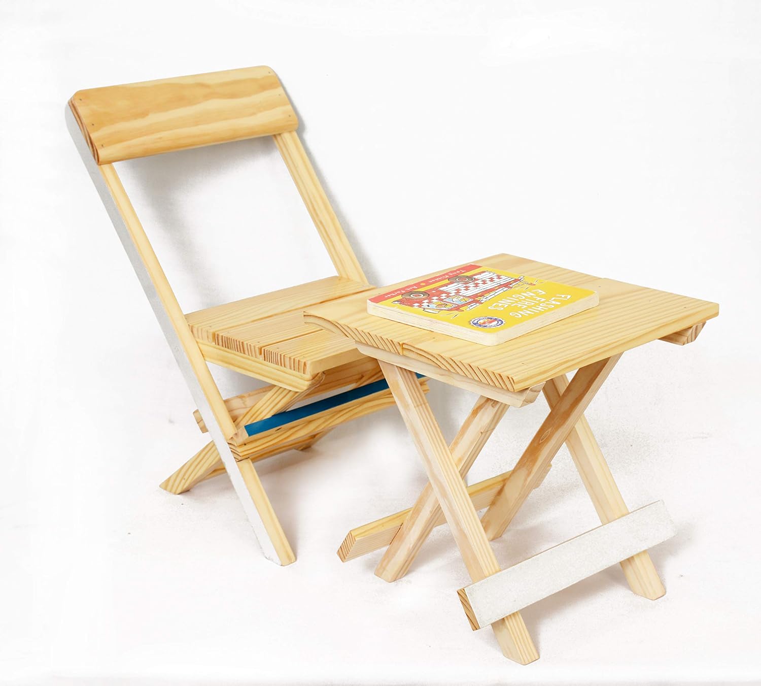 IVEI Smart Pine Wood Folding Multi-Purpose Table and Chair Set - Folding Table and Chair for Kids and Toddlers - Mini Table & Chair Set - Kids Play Table - Handmade Table Set - Unique Gifts for Homes