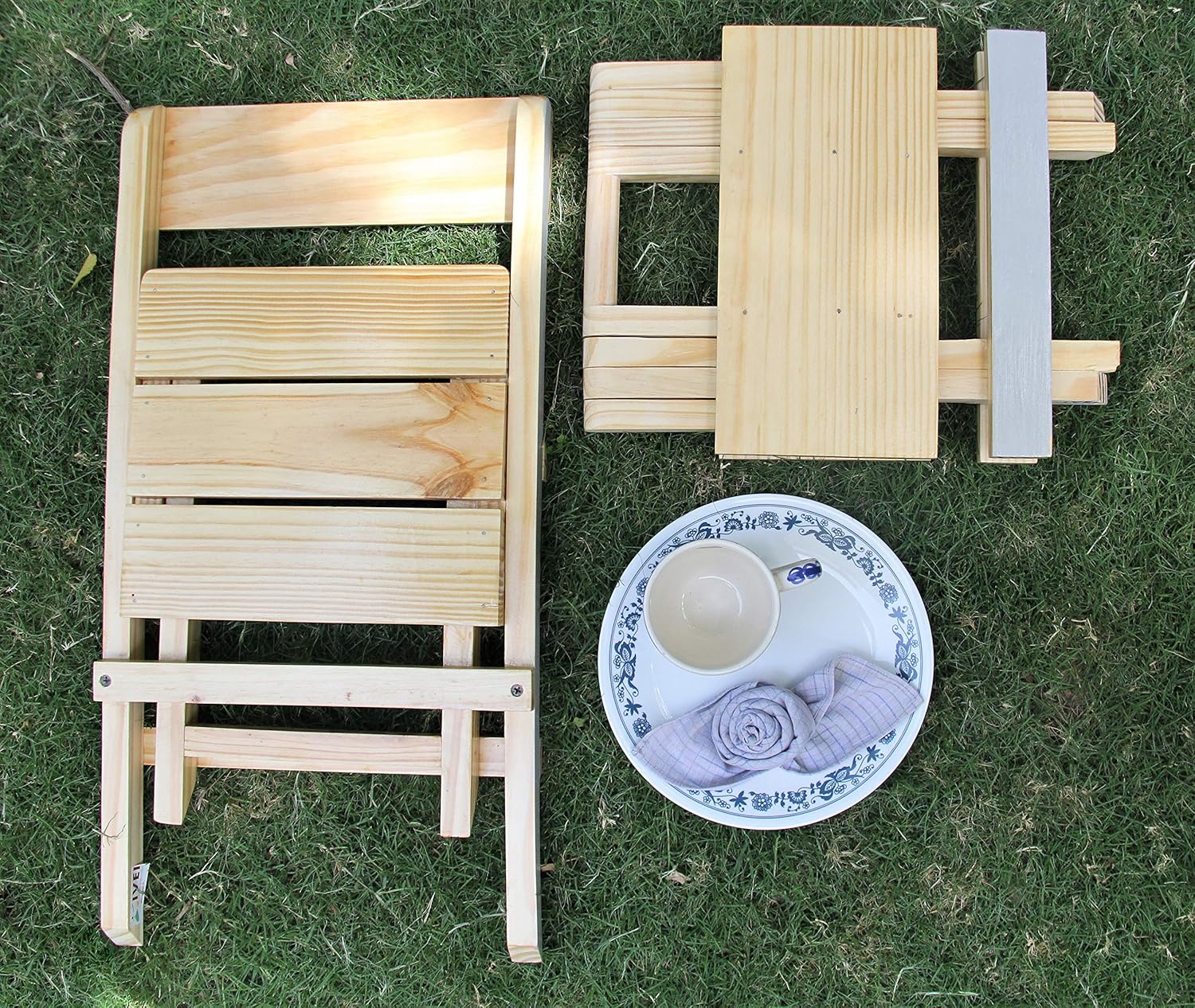 IVEI Smart Pine Wood Folding Multi-Purpose Table and Chair Set - Folding Table and Chair for Kids and Toddlers - Mini Table & Chair Set - Kids Play Table - Handmade Table Set - Unique Gifts for Homes