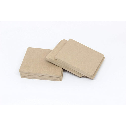 IVEI MDF DIY Coasters Wood Sheet Craft - Set of 12 (3.5 in X 3.5 in) (Primer & Non-Primer) (3.5 in X 3.5 in (Square), Non - Primer)