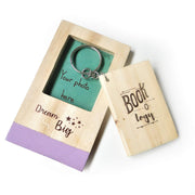 IVEI Wooden Magnet with Diary Key Ring - Set of Photo Magnet � Photo Magnet for The Fridge and Home D�cor - Book Pendant � Bag Key Chain � Souvenir Gifts - Mini Gift Hamper for Students