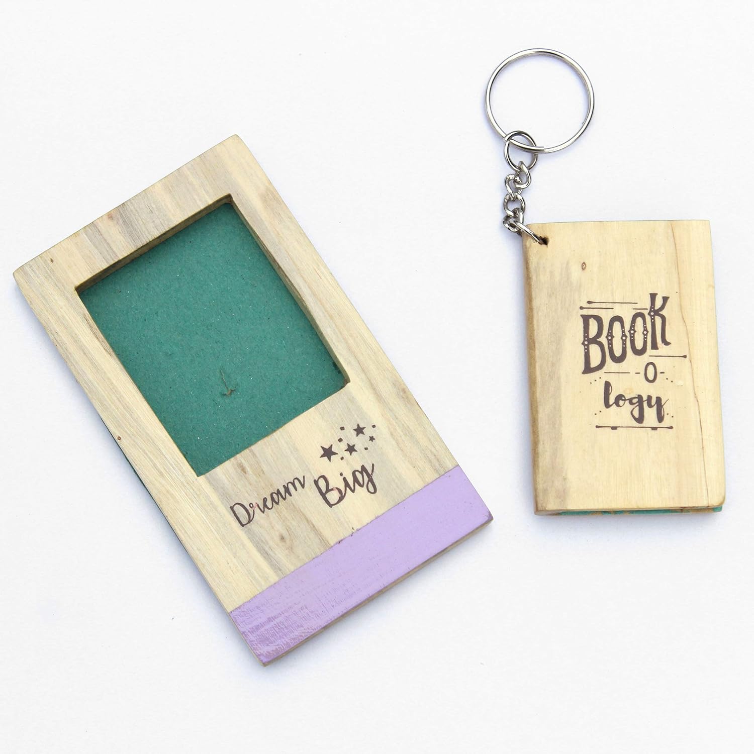 IVEI Wooden Magnet with Diary Key Ring - Set of Photo Magnet � Photo Magnet for The Fridge and Home D�cor - Book Pendant � Bag Key Chain � Souvenir Gifts - Mini Gift Hamper for Students