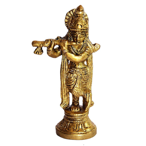 eSplanade - Brass Lord Krishna Kishan Kanhaiya Murti Idol Statue Sculpture (3.5