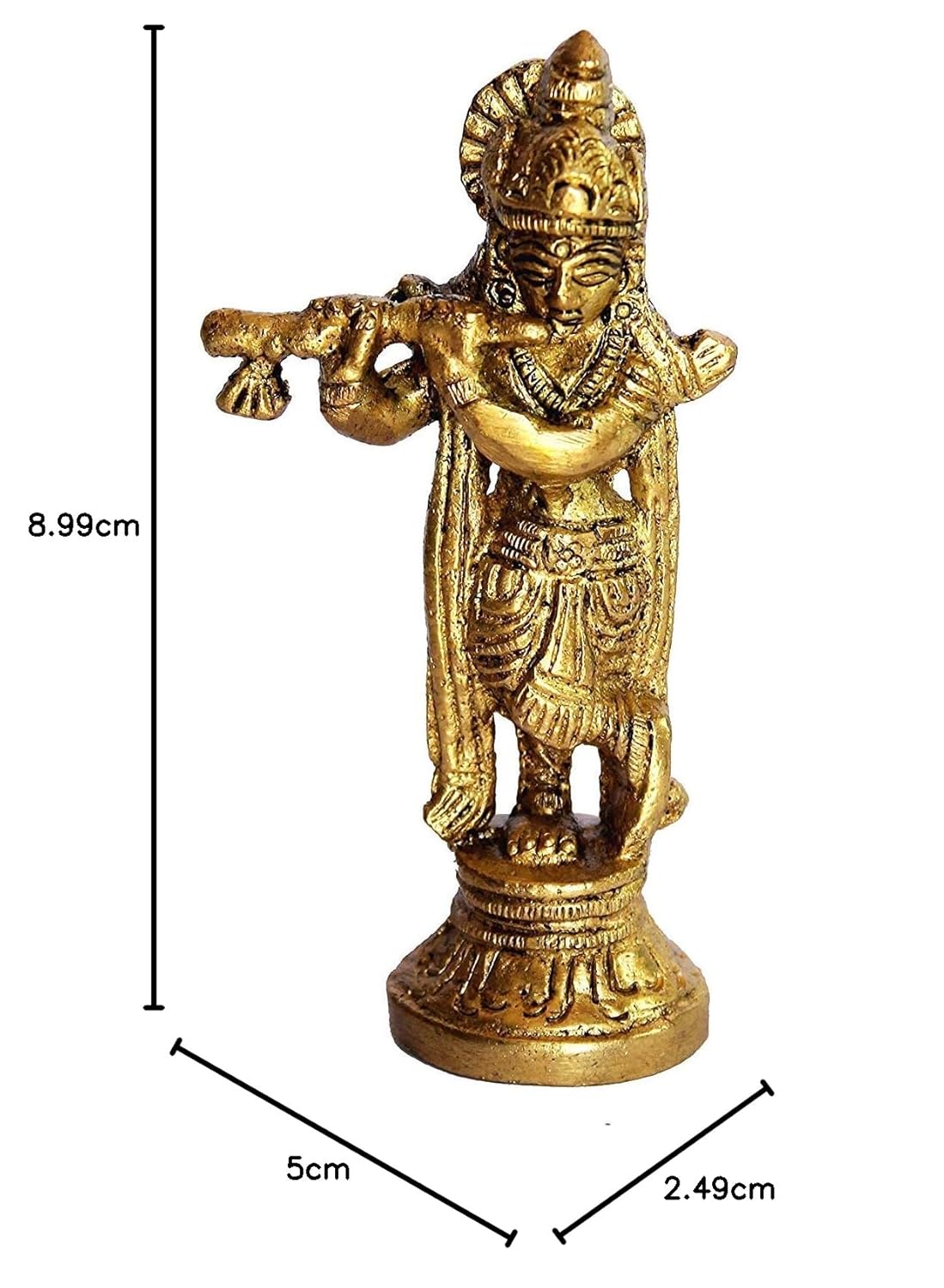 eSplanade - Brass Lord Krishna Kishan Kanhaiya Murti Idol Statue Sculpture (3.5")