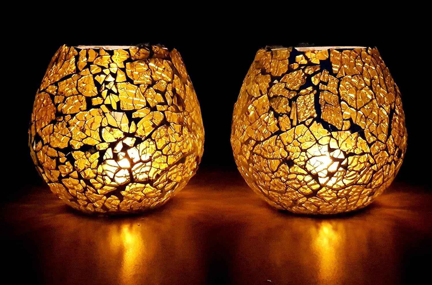 ESPLANADE Glass Tealight Candle Holder, Pack of 2