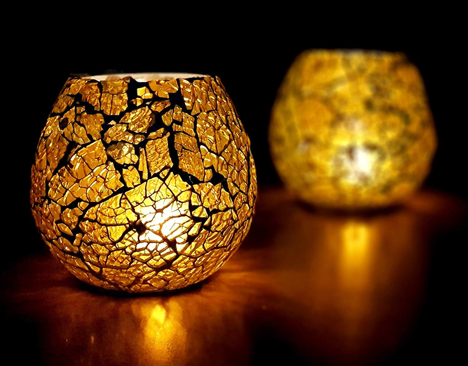 ESPLANADE Glass Tealight Candle Holder, Pack of 2