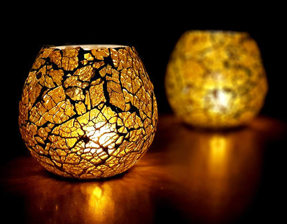 ESPLANADE Glass Tealight Candle Holder, Pack of 2