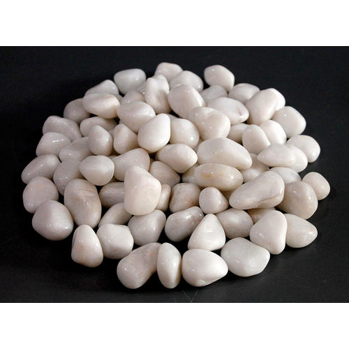 eSplanade White Pebbles | White Color Natural Stones | Polished Glossy Home Decorative | Garden Table Aquarium Vase Fillers Stone (1, Kilograms)