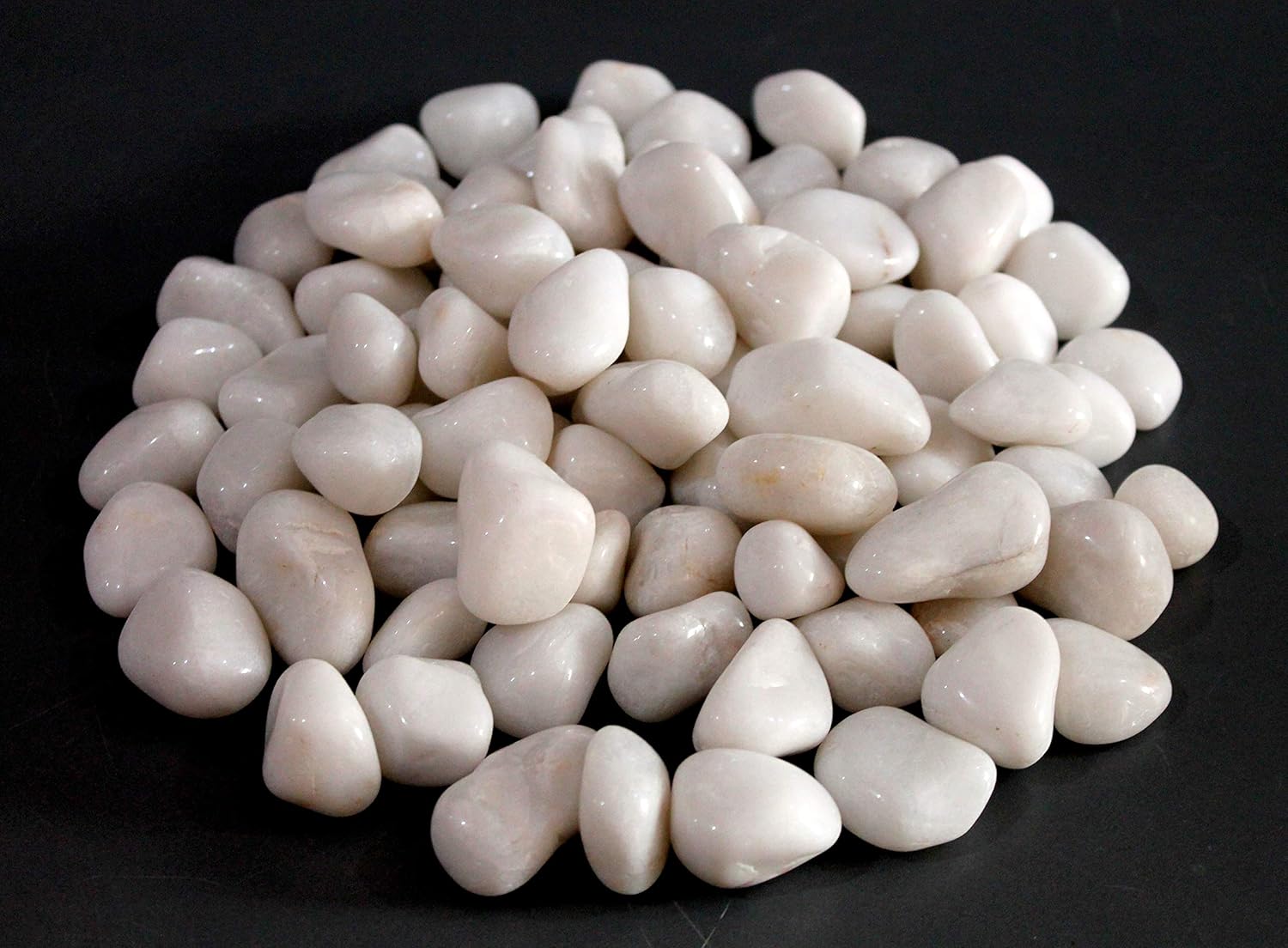 eSplanade White Pebbles | White Color Natural Stones | Polished Glossy Home Decorative | Garden Table Aquarium Vase Fillers Stone (5, Kilograms)
