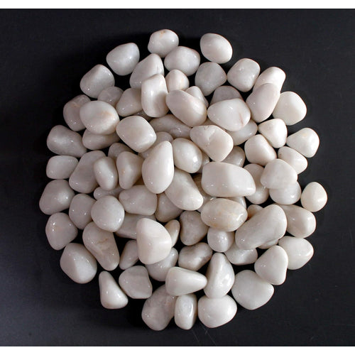 eSplanade White Pebbles | White Color Natural Stones | Polished Glossy Home Decorative | Garden Table Aquarium Vase Fillers Stone (5, Kilograms)