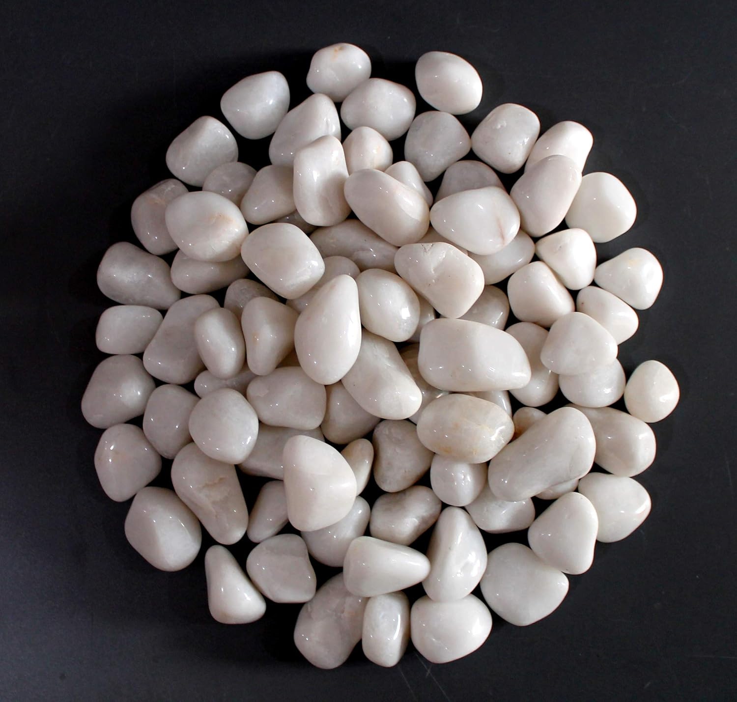 eSplanade White Pebbles | White Color Natural Stones | Polished Glossy Home Decorative | Garden Table Aquarium Vase Fillers Stone (5, Kilograms)