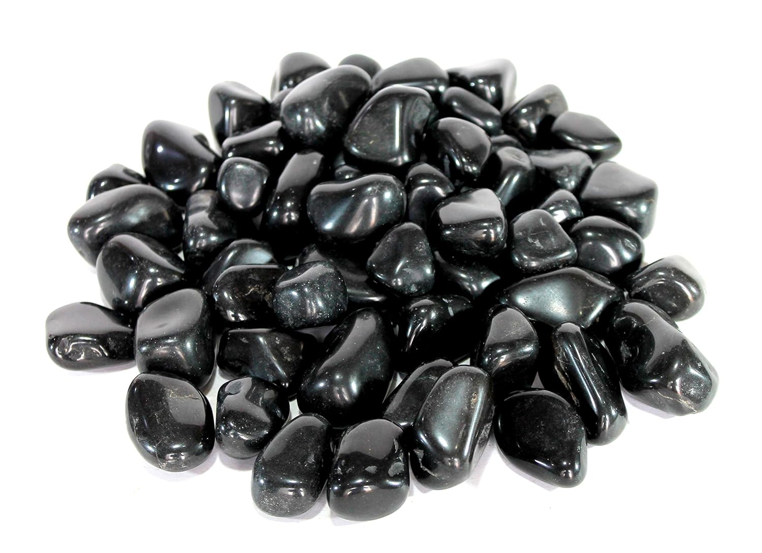 eSplanade Black Pebbles | Black Color Natural Stones | Polished Glossy Home Decorative | Garden/Table/Aquarium Vase Fillers Stone (5, Kilograms)