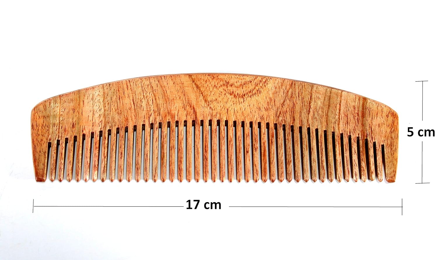 eSplanade Neem Wood Comb for Hair Beard Moustache - Beauty Care Items - Men & Women - Natural Brown - 6.7" Inches