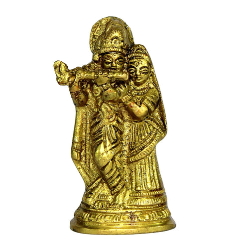 StonKraft Brass Radha Krishna Murti Idol Statue Sculpture (3.25