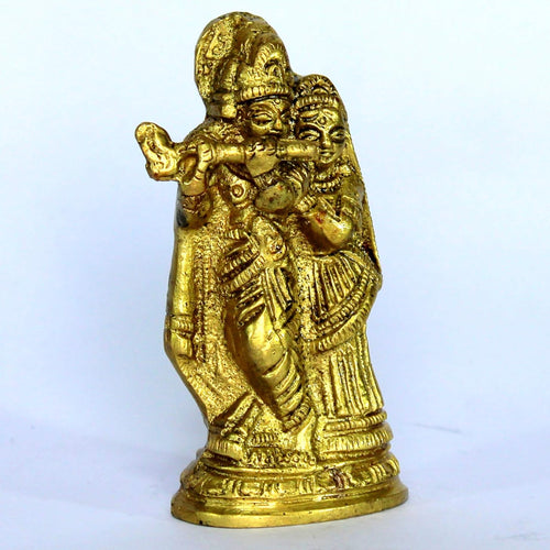 StonKraft Brass Radha Krishna Murti Idol Statue Sculpture (3.25