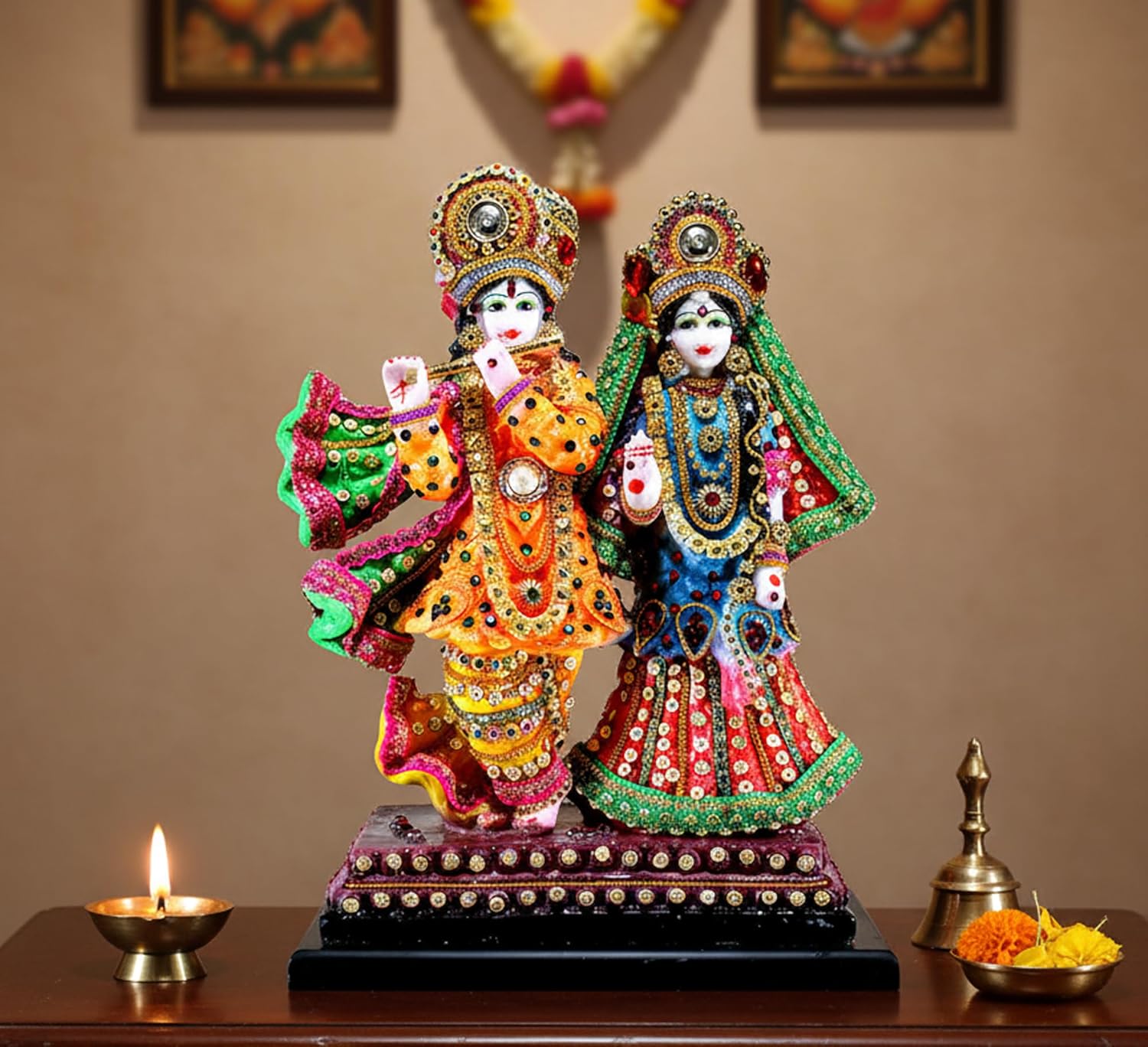 eSplanade Resin Radha Krishna Murti Idol Statue Sculpture for Home Temple and Decor