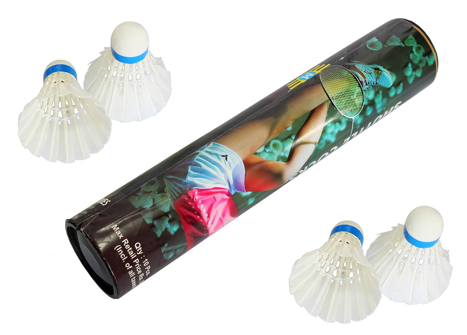 StonKraft Badminton Feather Shuttlecock Set (White) - Pack of 10