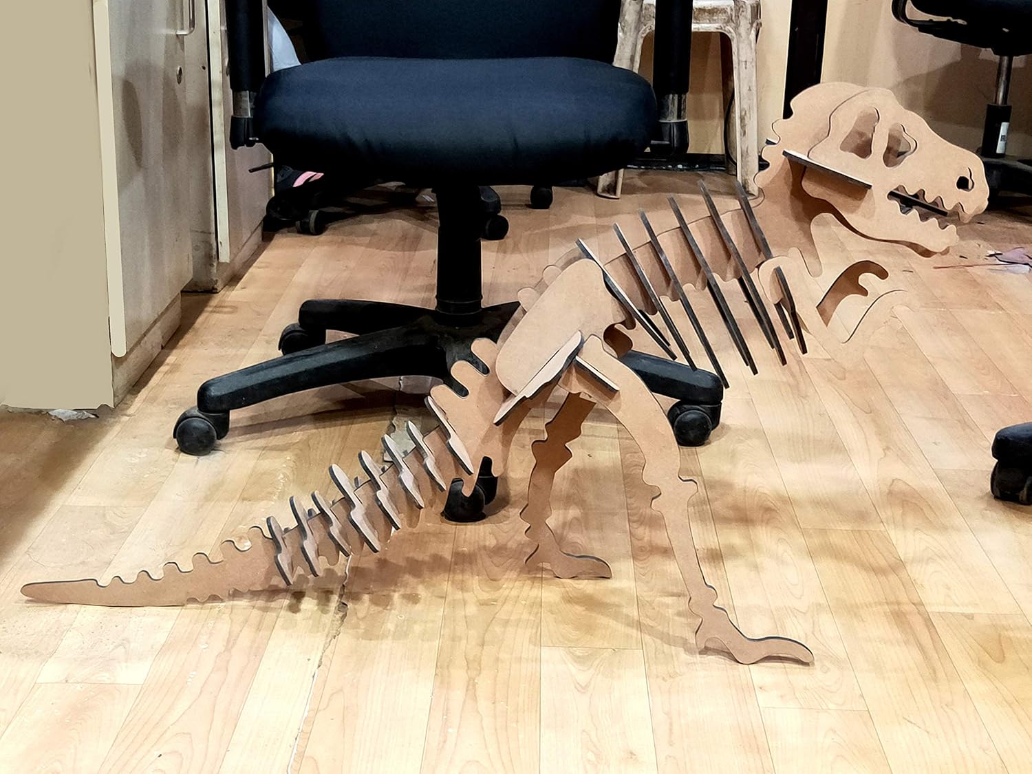 StonKraft Wooden 3D Puzzle Dinosaur Skeleton (Very Big Size) - Home Decor, Construction Toy, Modeling Kit, School Project - Easy to Assemble