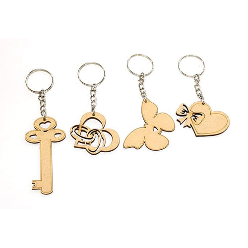 eSplanade DIY MDF Key Chains - Set of 20 | for DIY Activity - Decoupage - Art & Craft Supplies - Do It Yourself