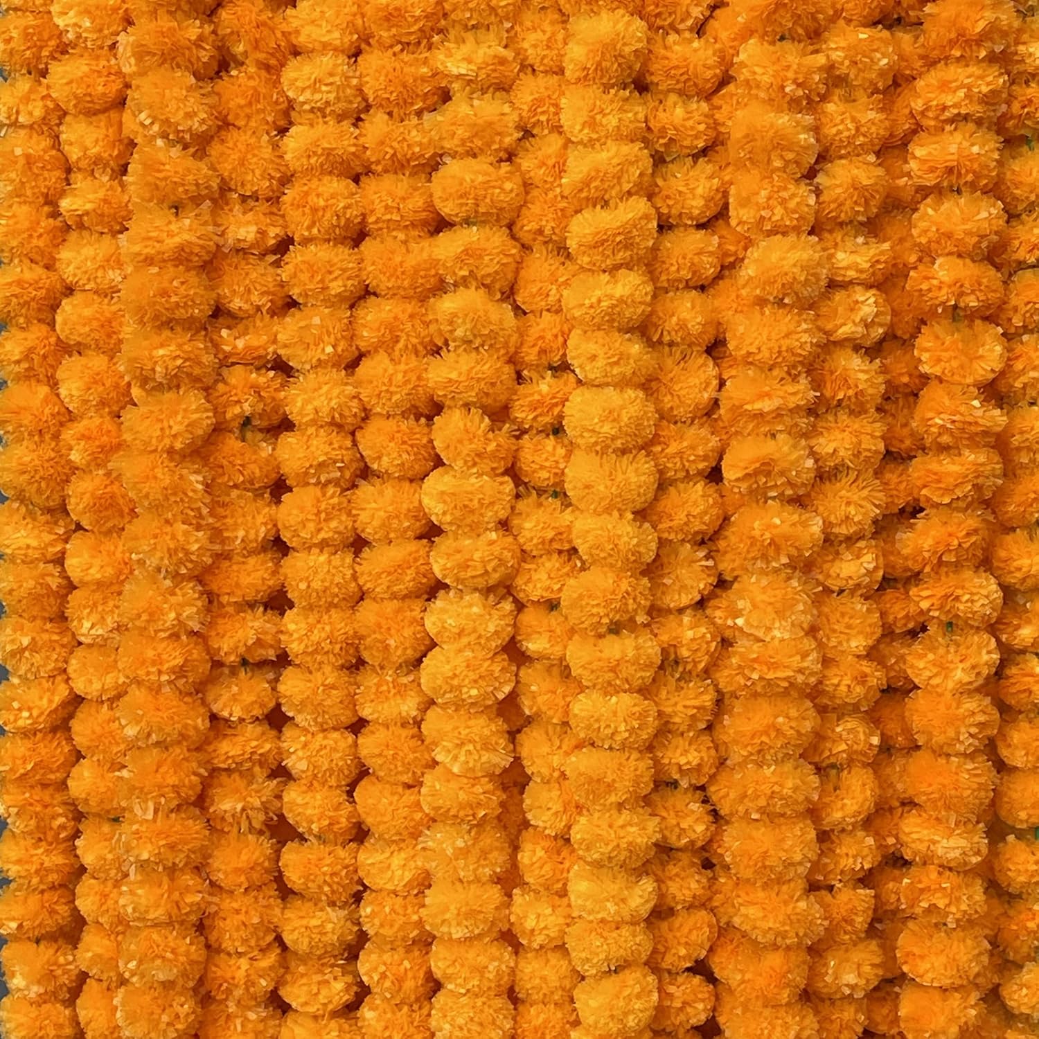 Krati Exports Golden Yellow Light Orange 5 Feet Marigold Garland