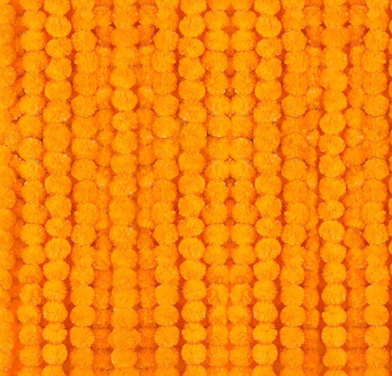 Krati Exports Golden Yellow Light Orange 5 Feet Marigold Garland