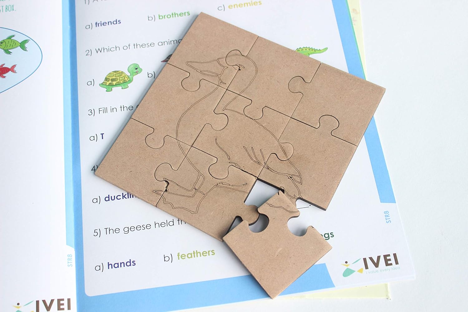 IVEI Panchatantra Kids Learning Book - Workbook and DIY puzzle of Panchatantra Story - Colouring Activity Worksheets - Creative Fun Activity and Education For Kids - The Tortoise and the Geese ( Age 4 to 7 Years )