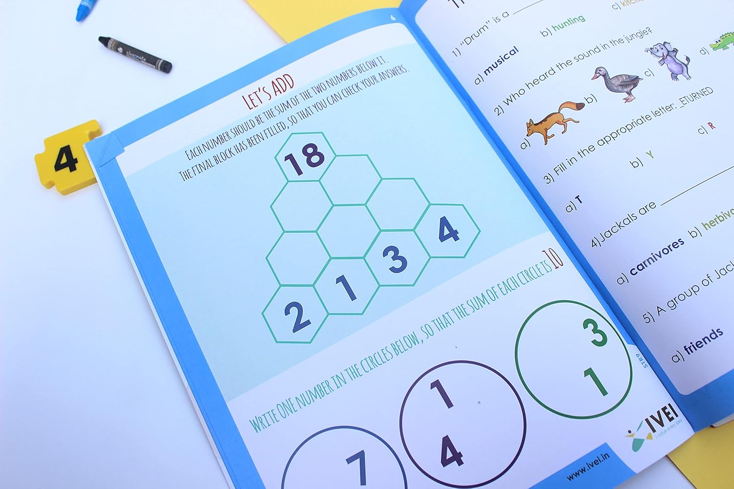 IVEI Panchatantra Kids Learning Book - Workbook and DIY puzzle of Panchatantra Story - Colouring Activity Worksheets - Creative Fun Activity and Education For Kids - The Jackal and the Drum ( Age 4 to 7 Years )