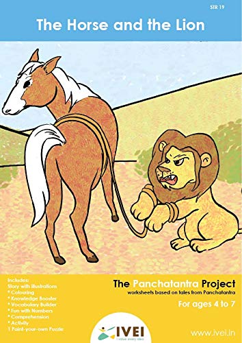 IVEI Panchatantra Kids Learning Book - Workbook and DIY Puzzle of Panchatantra Story - Colouring Activity Worksheets - Creative Fun Activity and Education For Kids - The Horse and the Lion ( Age 4 to 7 Years )