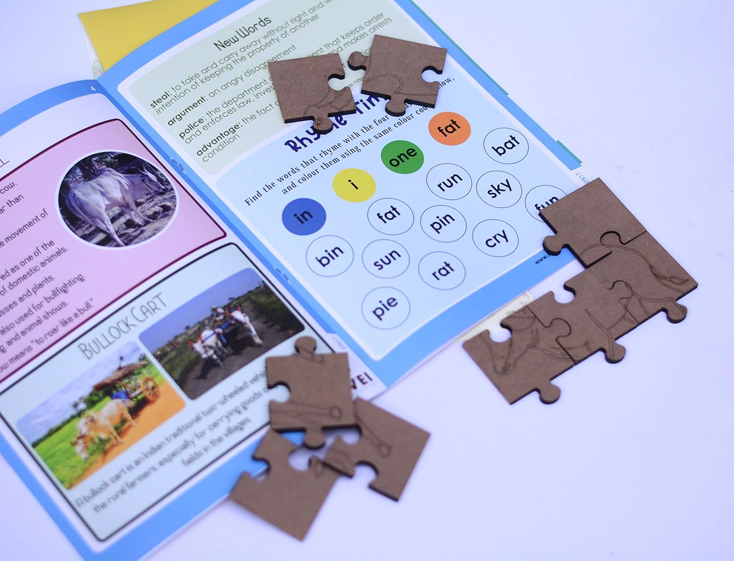 IVEI Panchatantra Kids Learning Book - Workbook and DIY Puzzle of Panchatantra Story - Colouring Activity Worksheets - Creative Fun Activity and Education For Kids - The Farmer and the Two Thieves ( Age 4 to 7 Years )