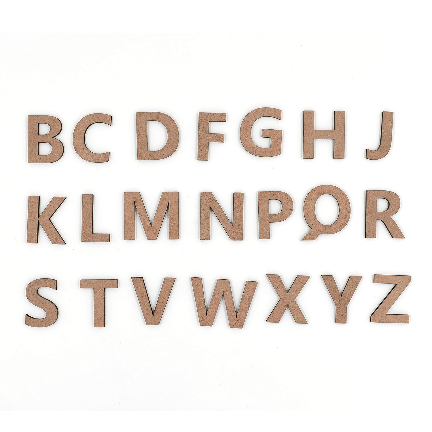 IVEI DIY Wood Sheet Craft - MDF Cutouts Letters Consonants - Plain MDF Blanks Cutouts Alphabets Set of 21 Wooden Letters for Painting Wooden Sheet Craft, Decoupage, Resin Art Work & Decoration